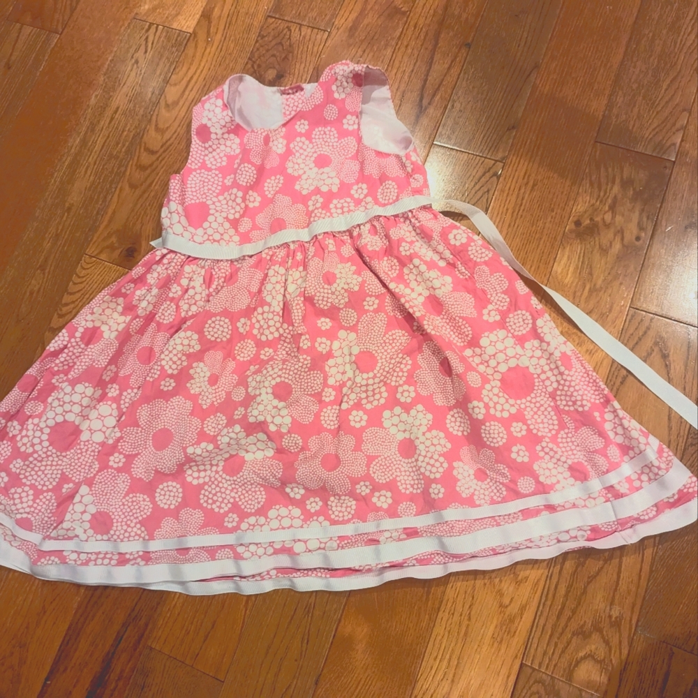 Girls Size 6 Pink and White Flowered Jenny & Me Dress, used